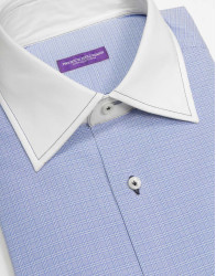 Patrick Hellmann Collection Blue Shirt With White Collar thumbnail 2